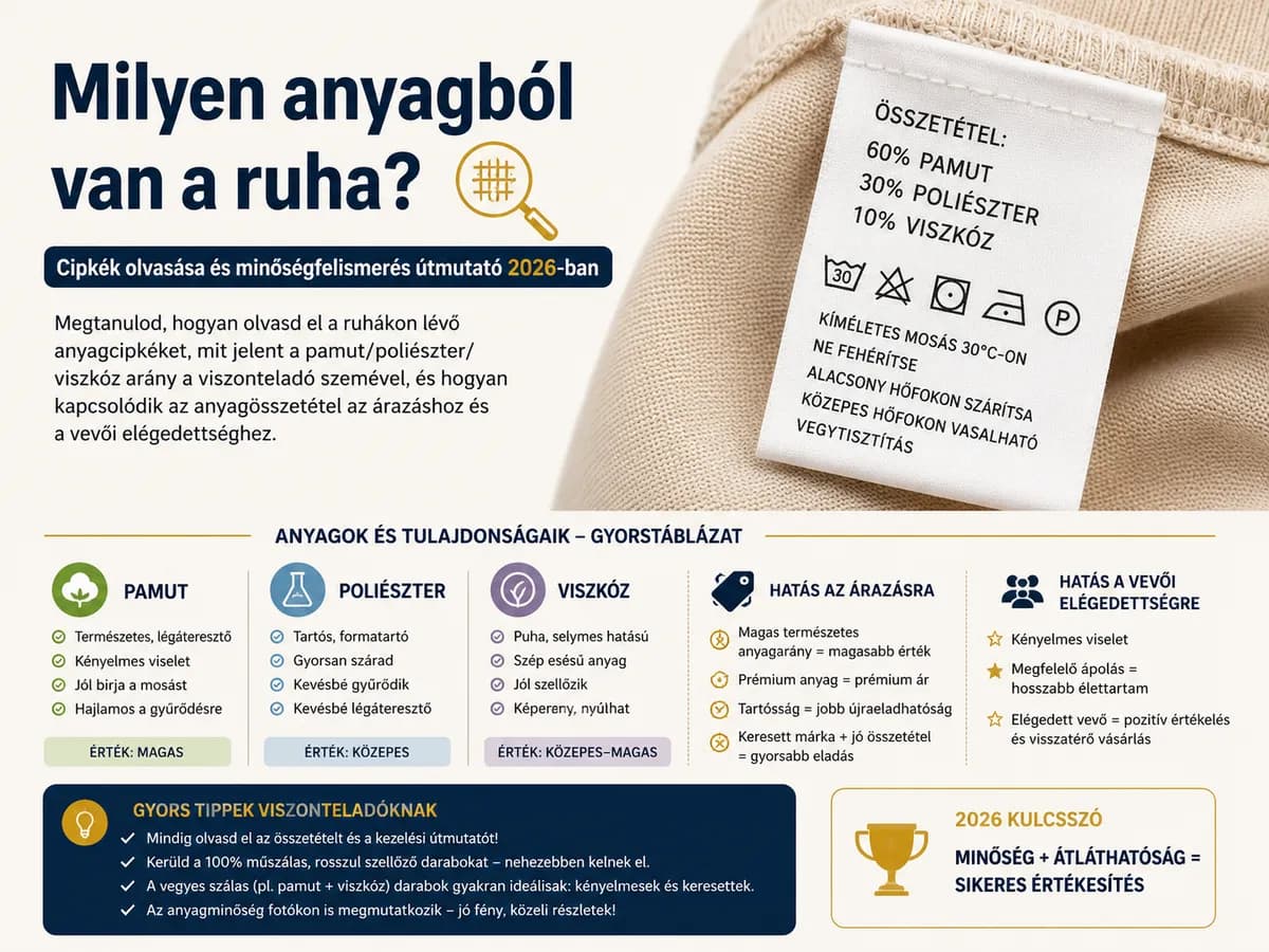 Milyen anyagból van a ruha? – Cipkék olvasása és minőségfelismerés útmutató 2026-ban