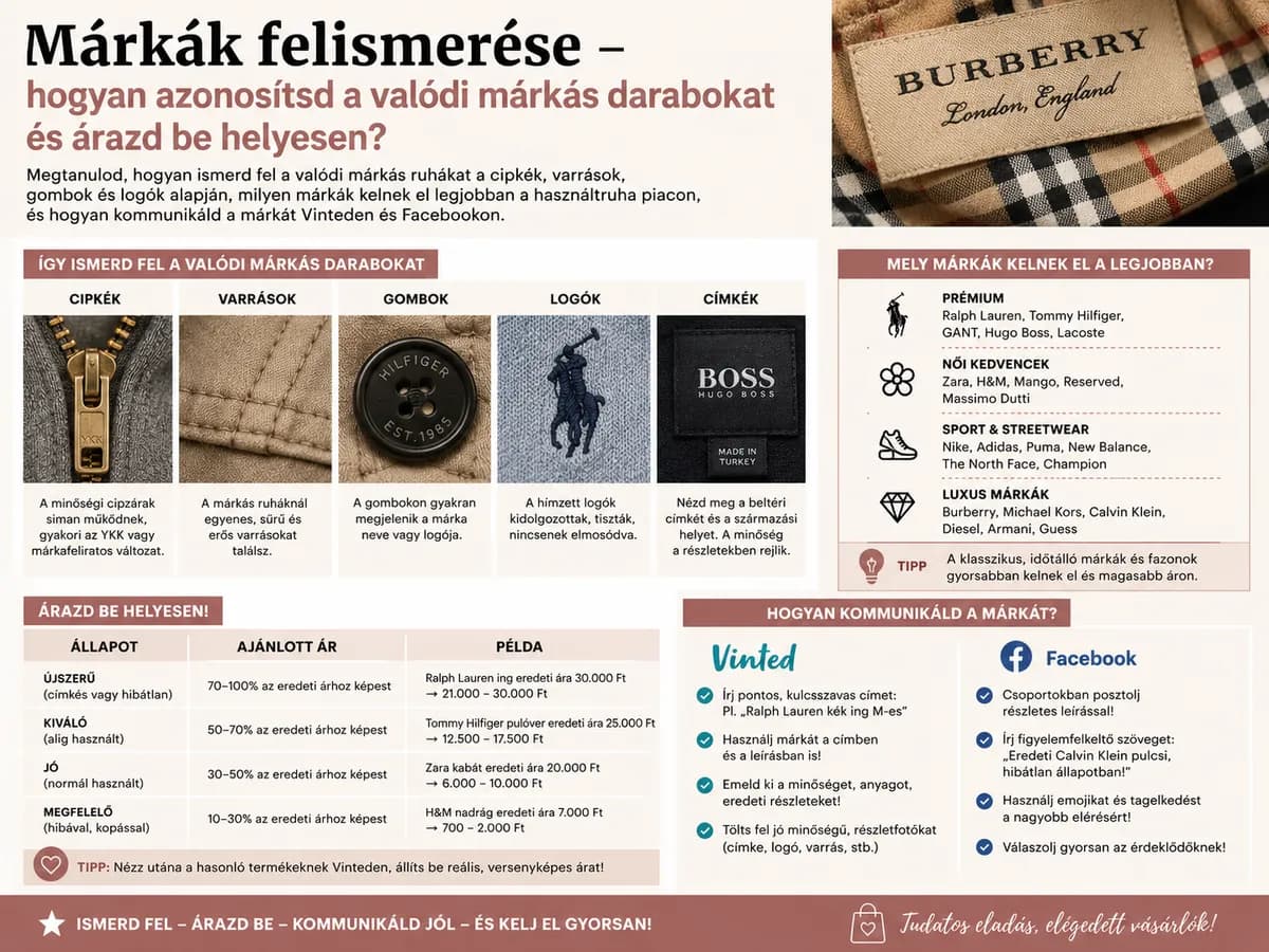 Márkák felismerése – hogyan azonosítsd a valódi márkás darabokat és árazd be helyesen?