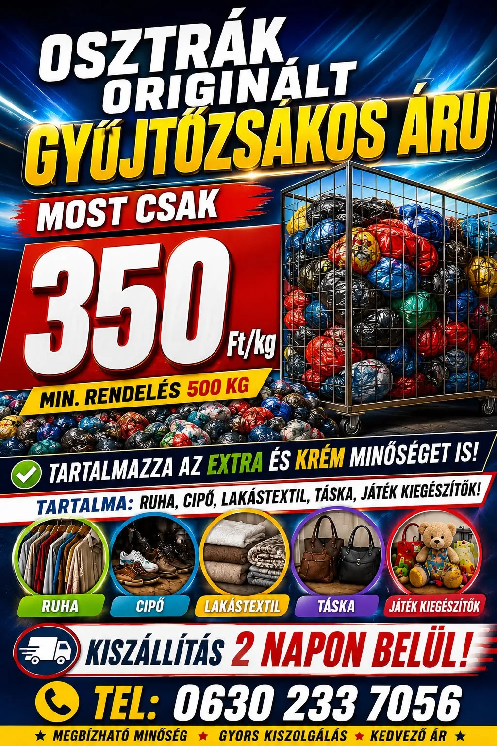 Originált gyűjtőzsákos áru